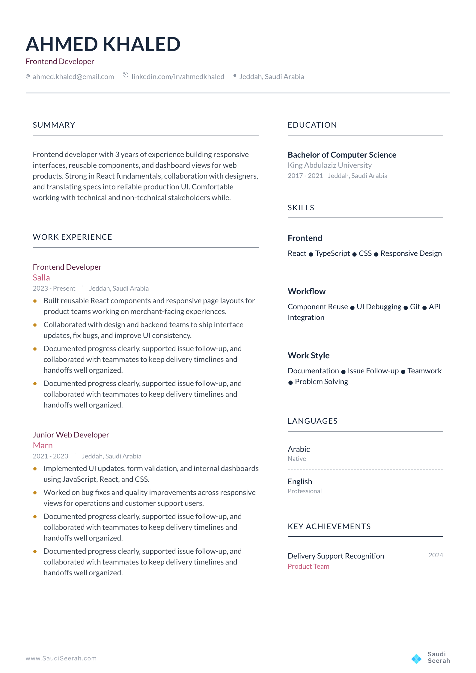 Frontend Developer preview