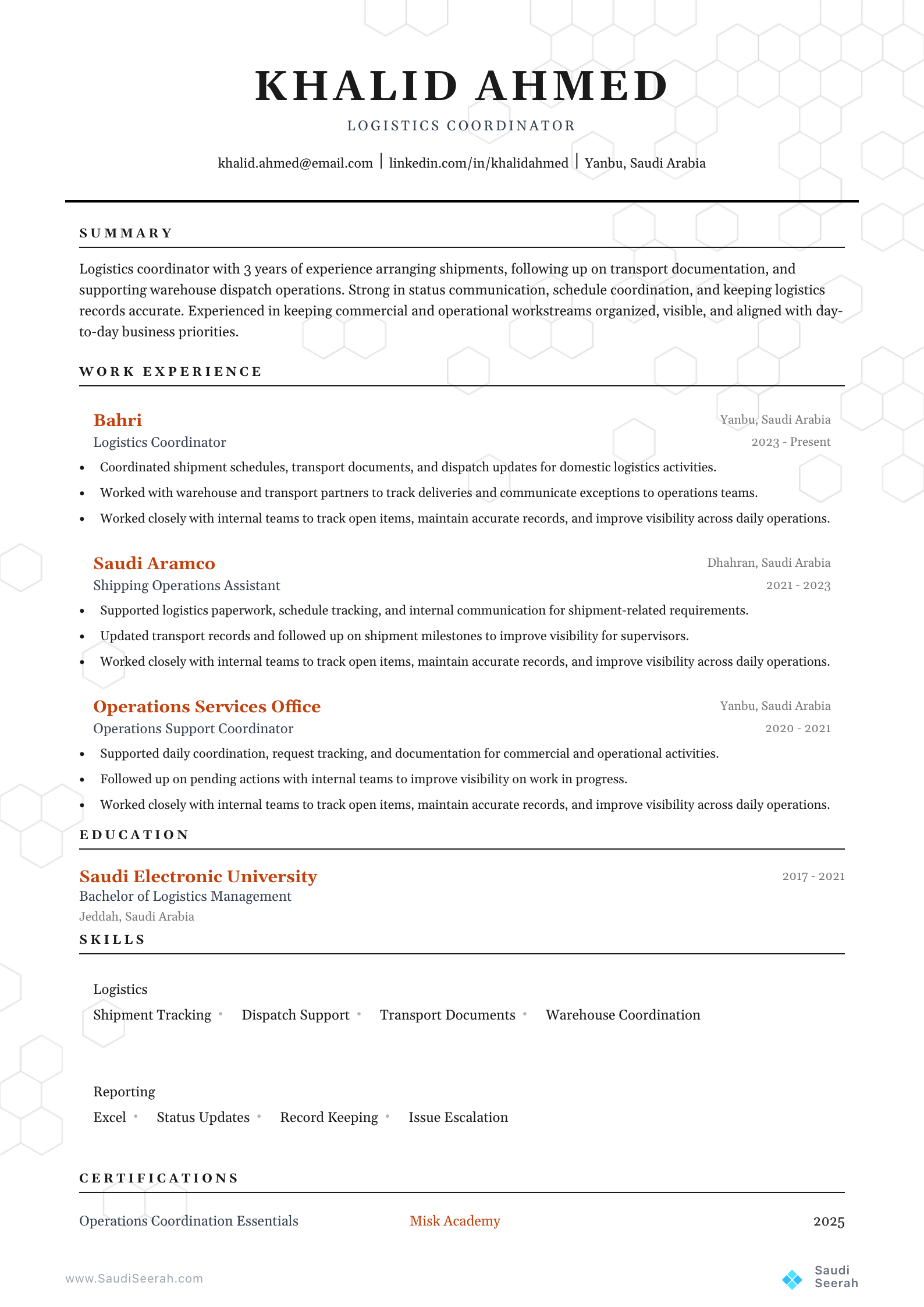 Logistics Coordinator preview