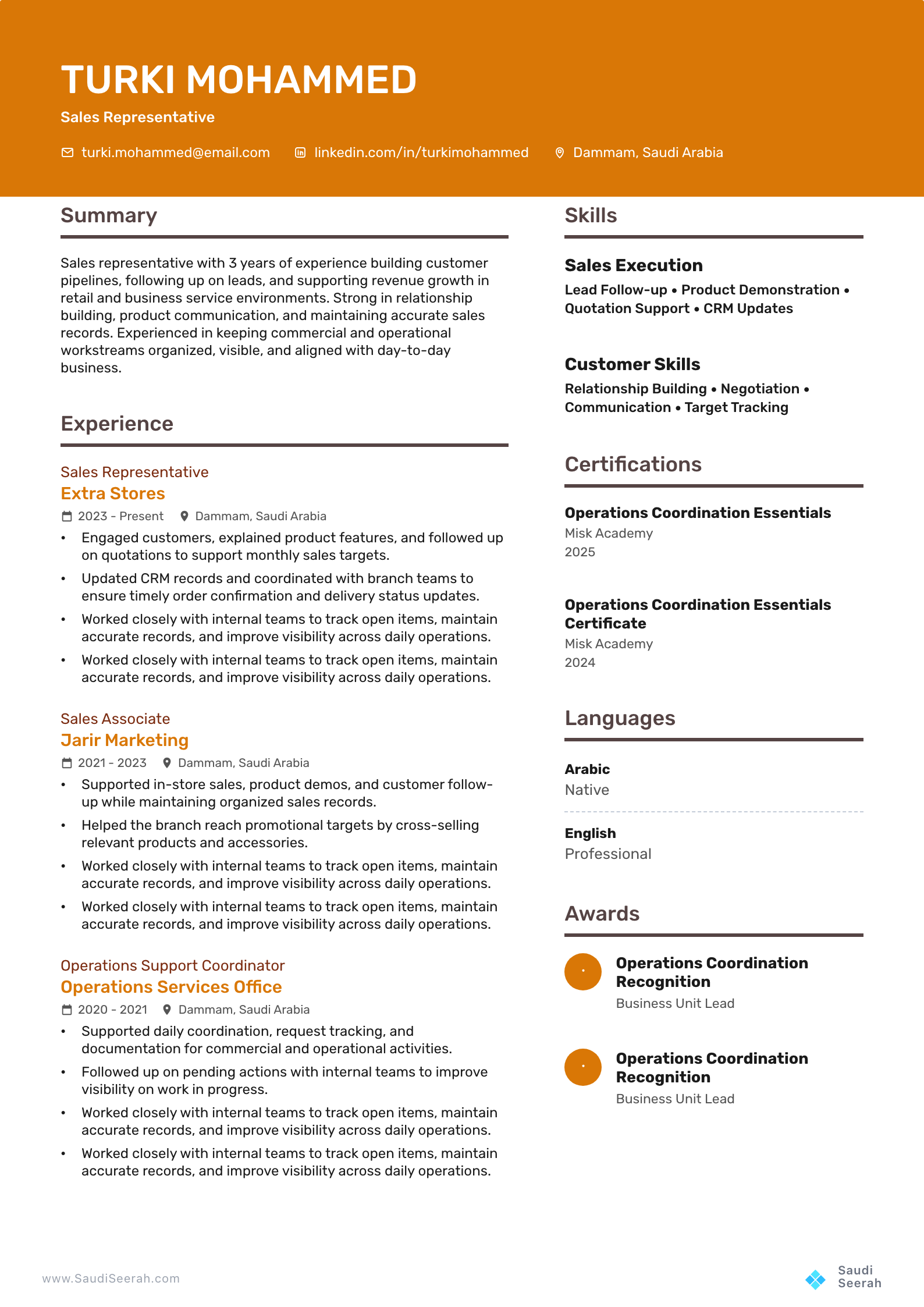 Sales Representative preview