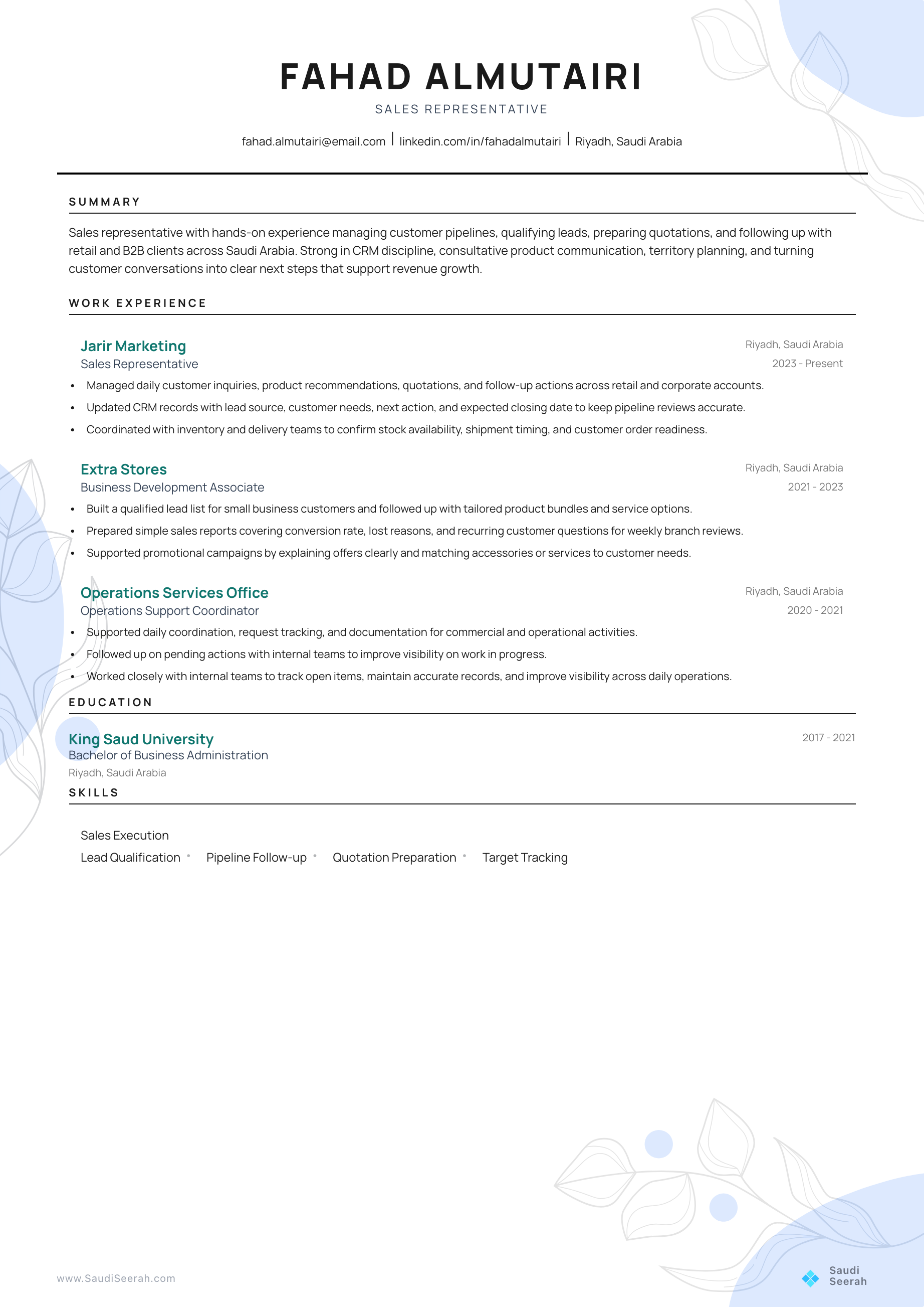 Sales Representative preview